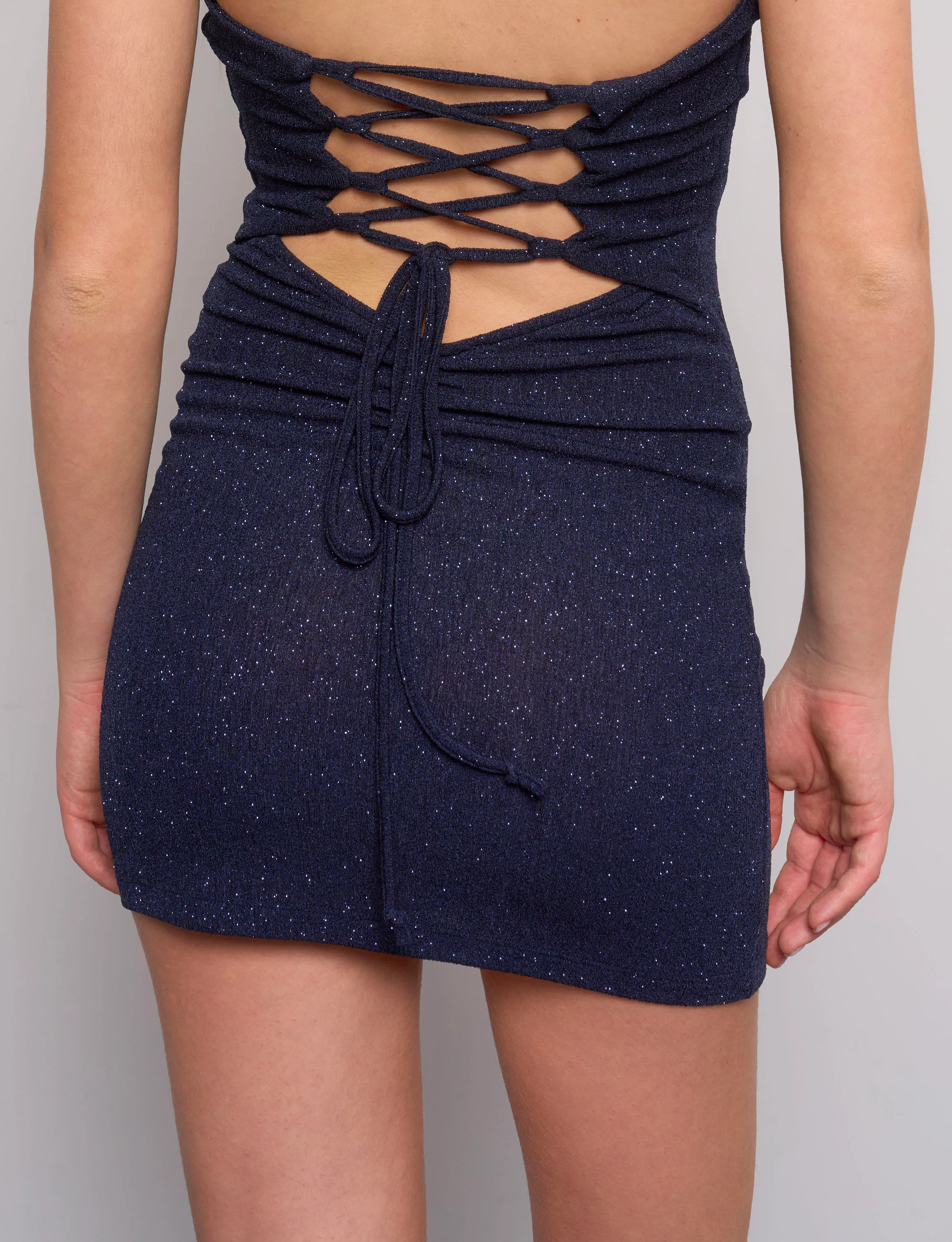 Vestito blu navy glitterato - Image 2