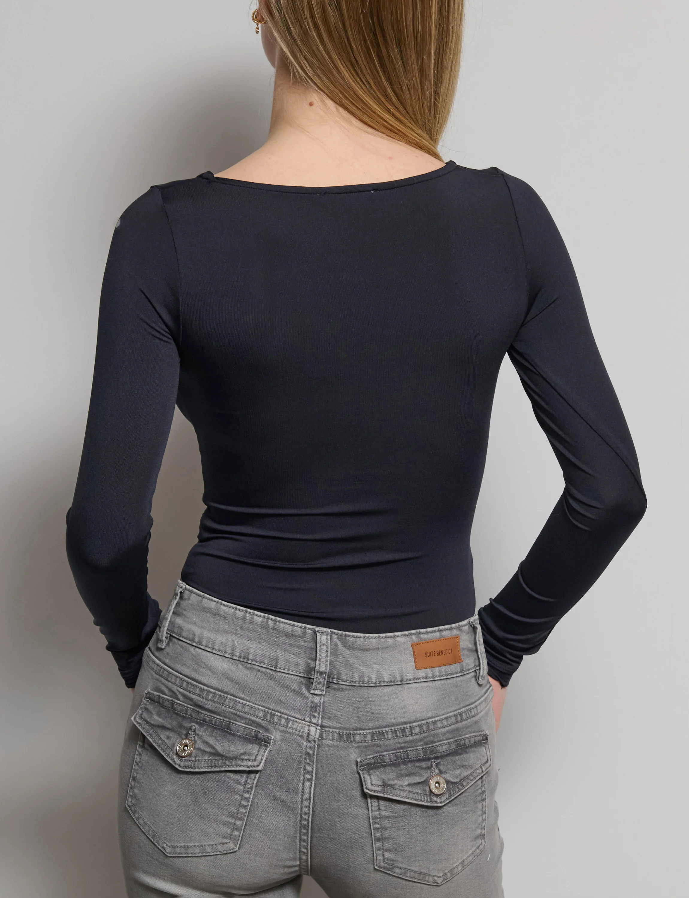 Body basic blu navy manica lunga - Image 3