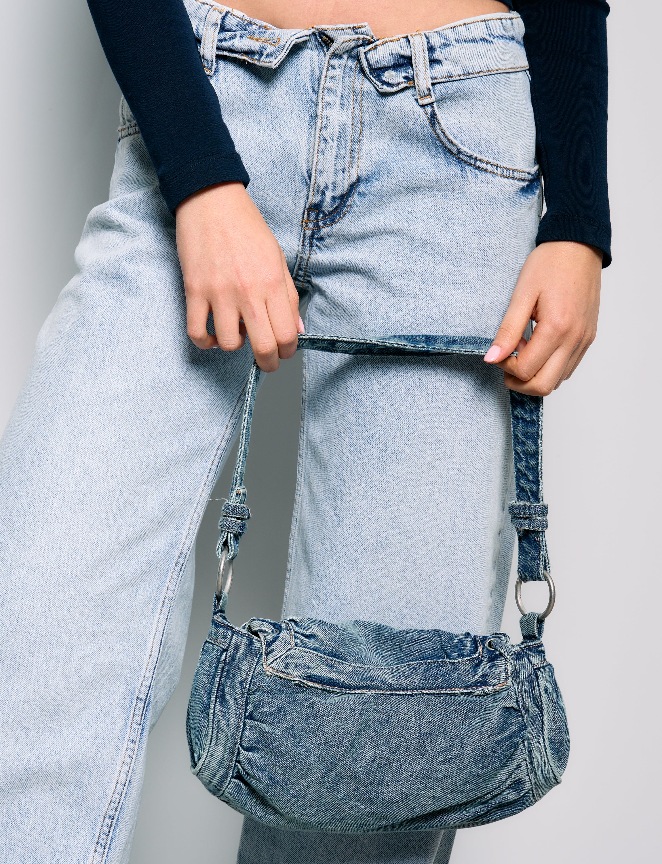 Borsa a spalla in denim - Image 2
