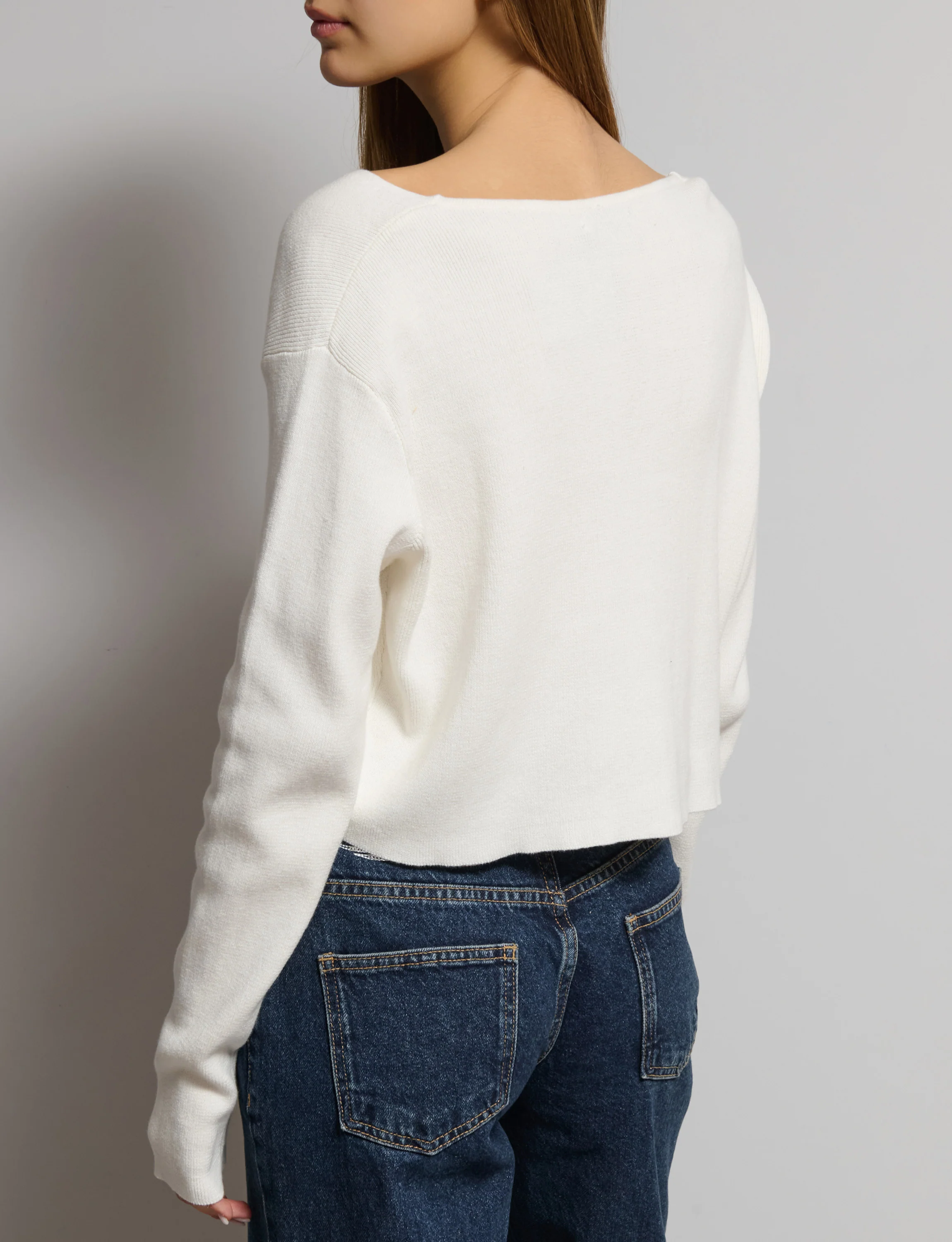 Cardigan bianco in cotone - Image 4