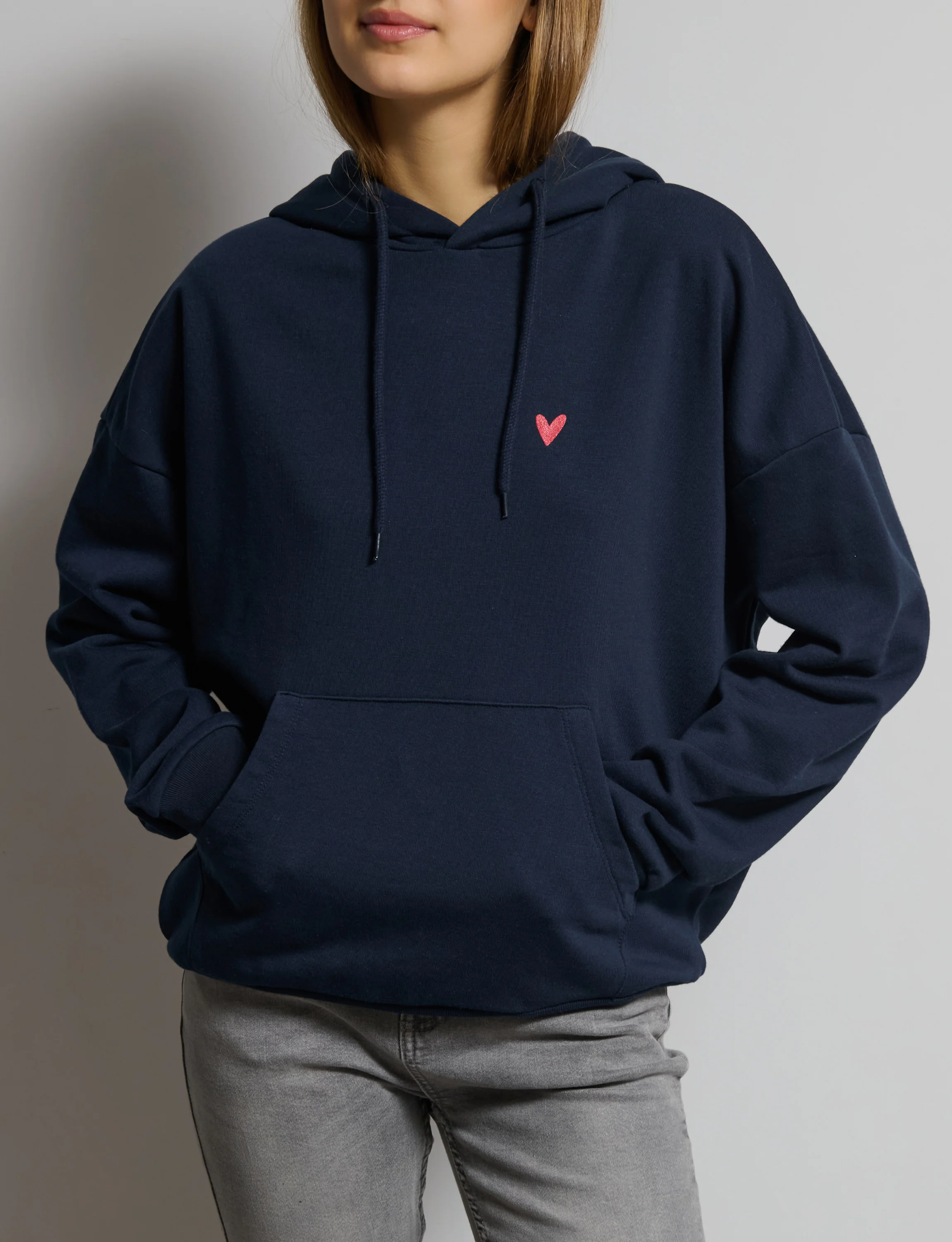Felpa oversize unisex MI AMORE blu navy - Image 2