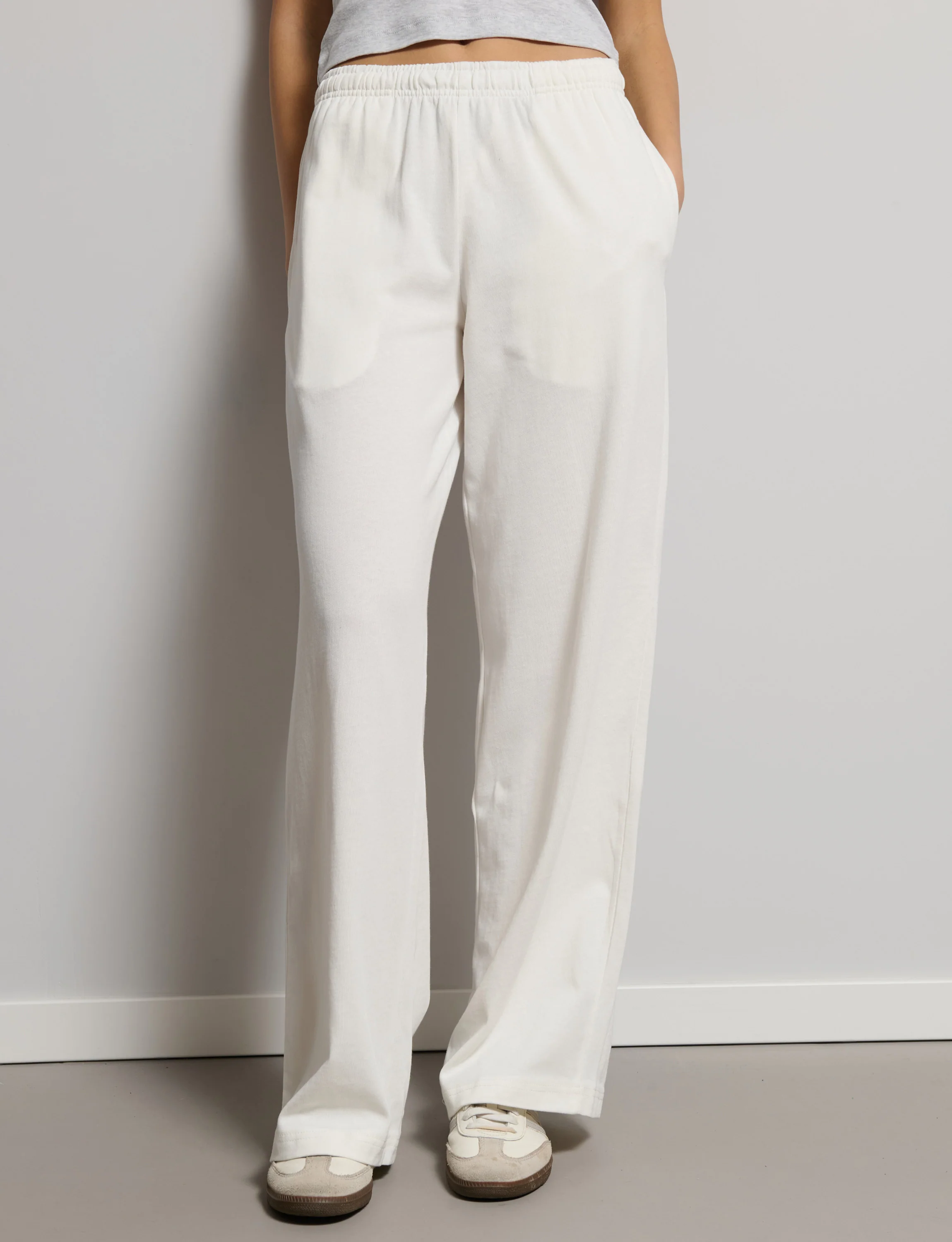 Pantalone tuta panna a gamba ampia - Image 2