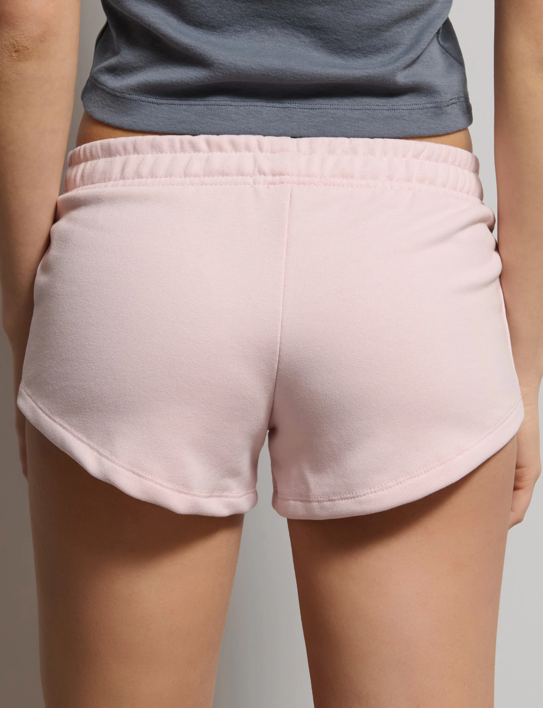 Short rosa in felpa con stampa USA - Image 3