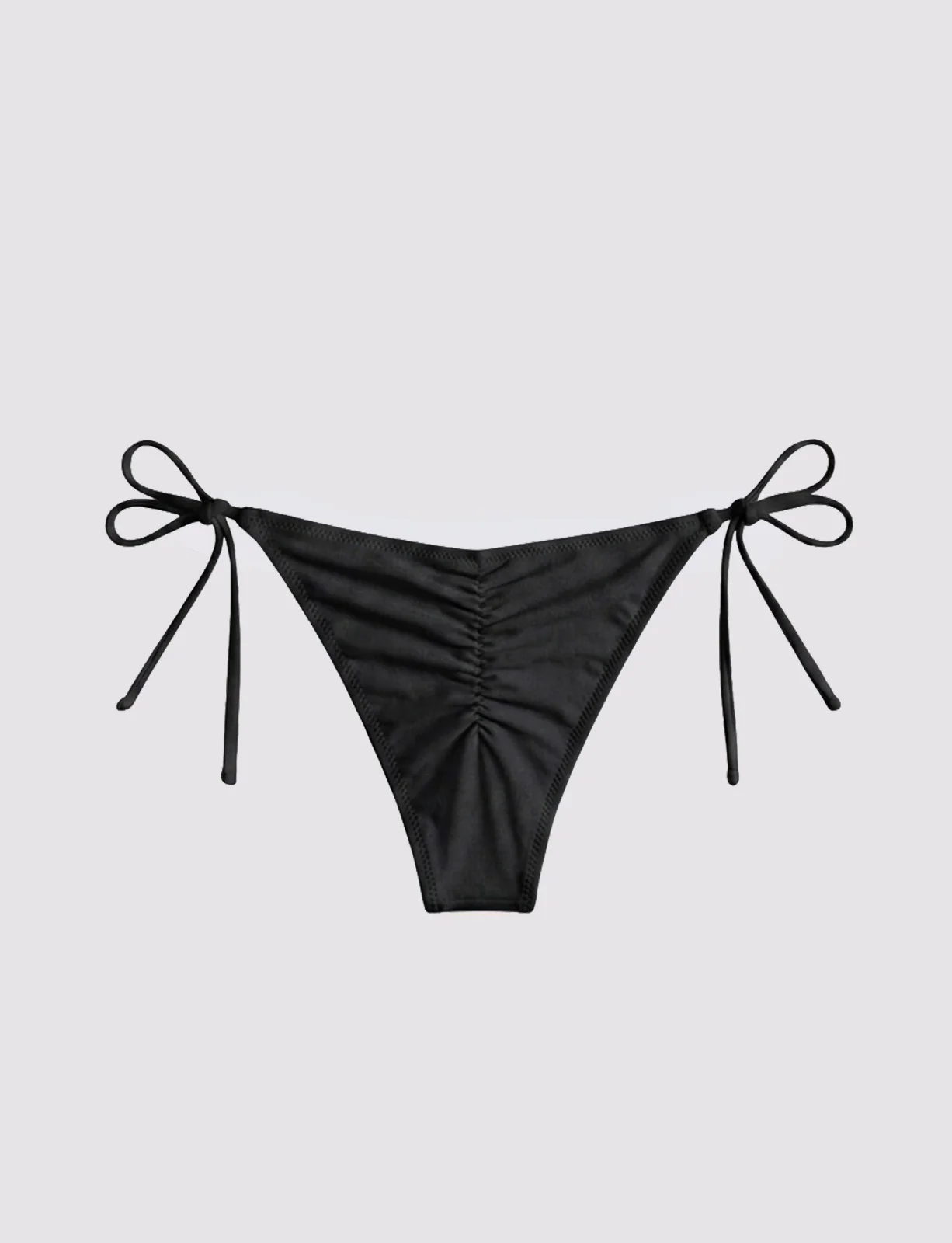 Slip bikini nero con arricciatura - Image 2