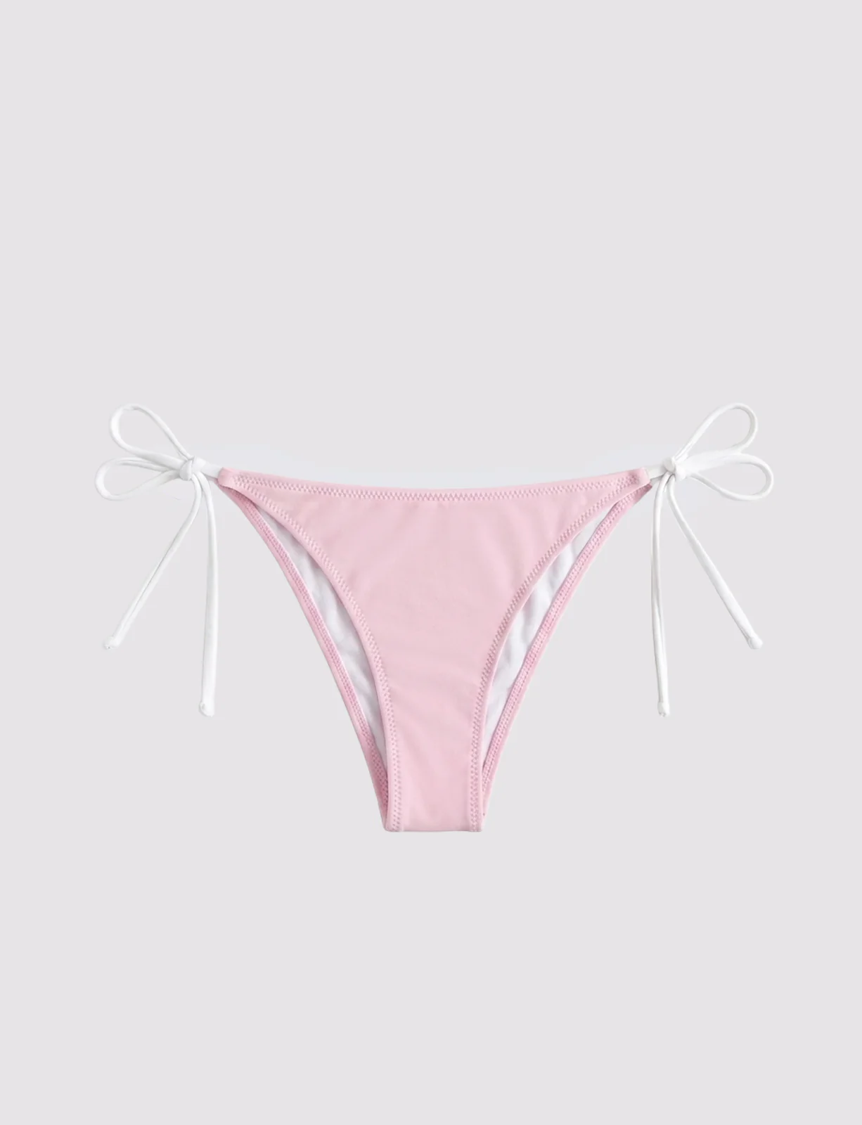 Slip bikini rosa con arricciatura
