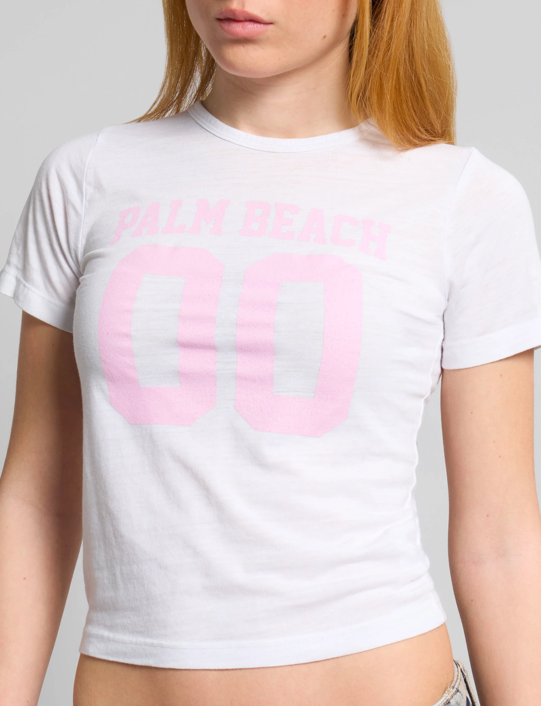 T-shirt bianca con stampa “Palm Beach“ e numero 00 - Image 3