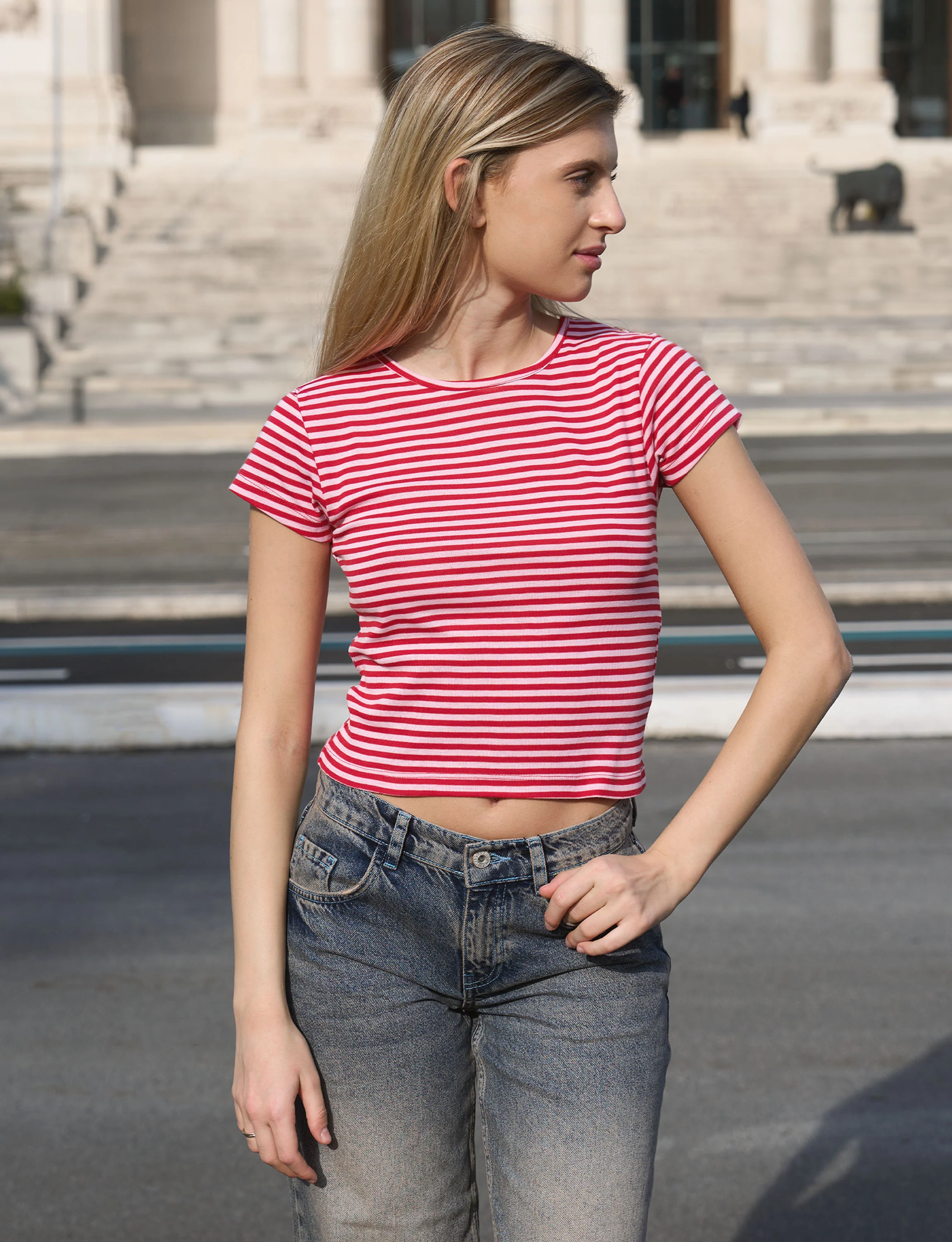T-shirt a righe con numero 9 - Image 4