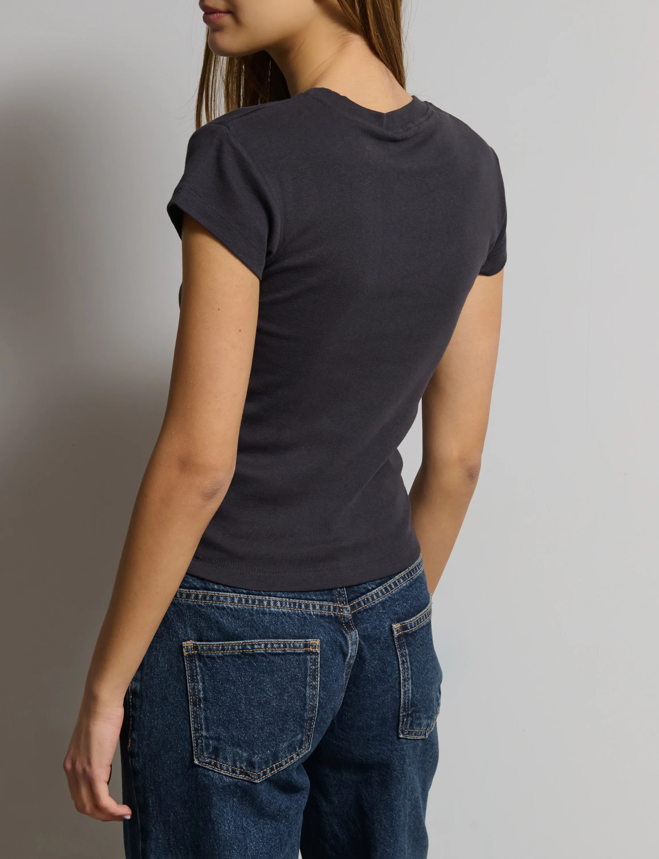T-shirt blu notte con stampa sole - Image 4