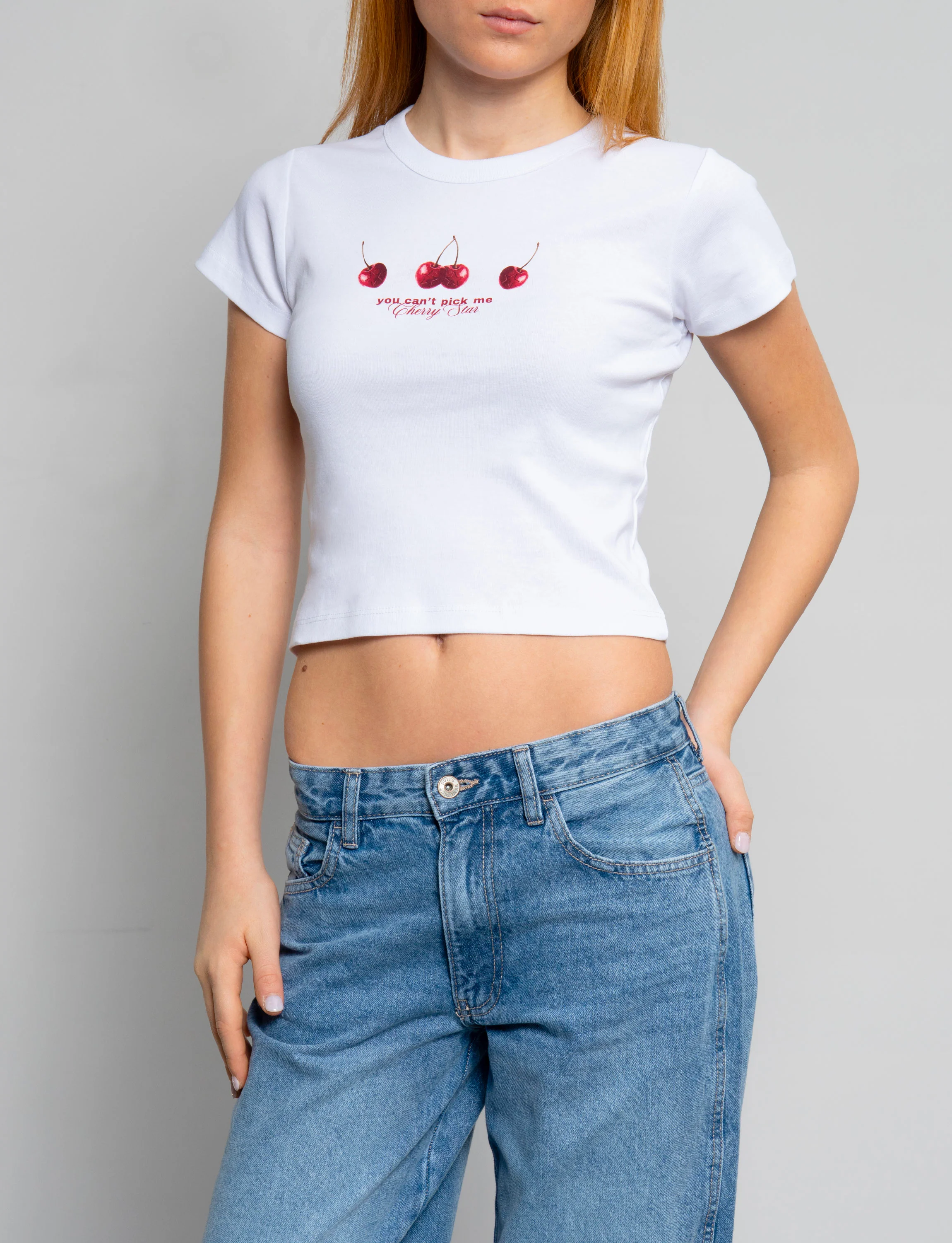 T-shirt bianca con stampa ciliegie - Image 3