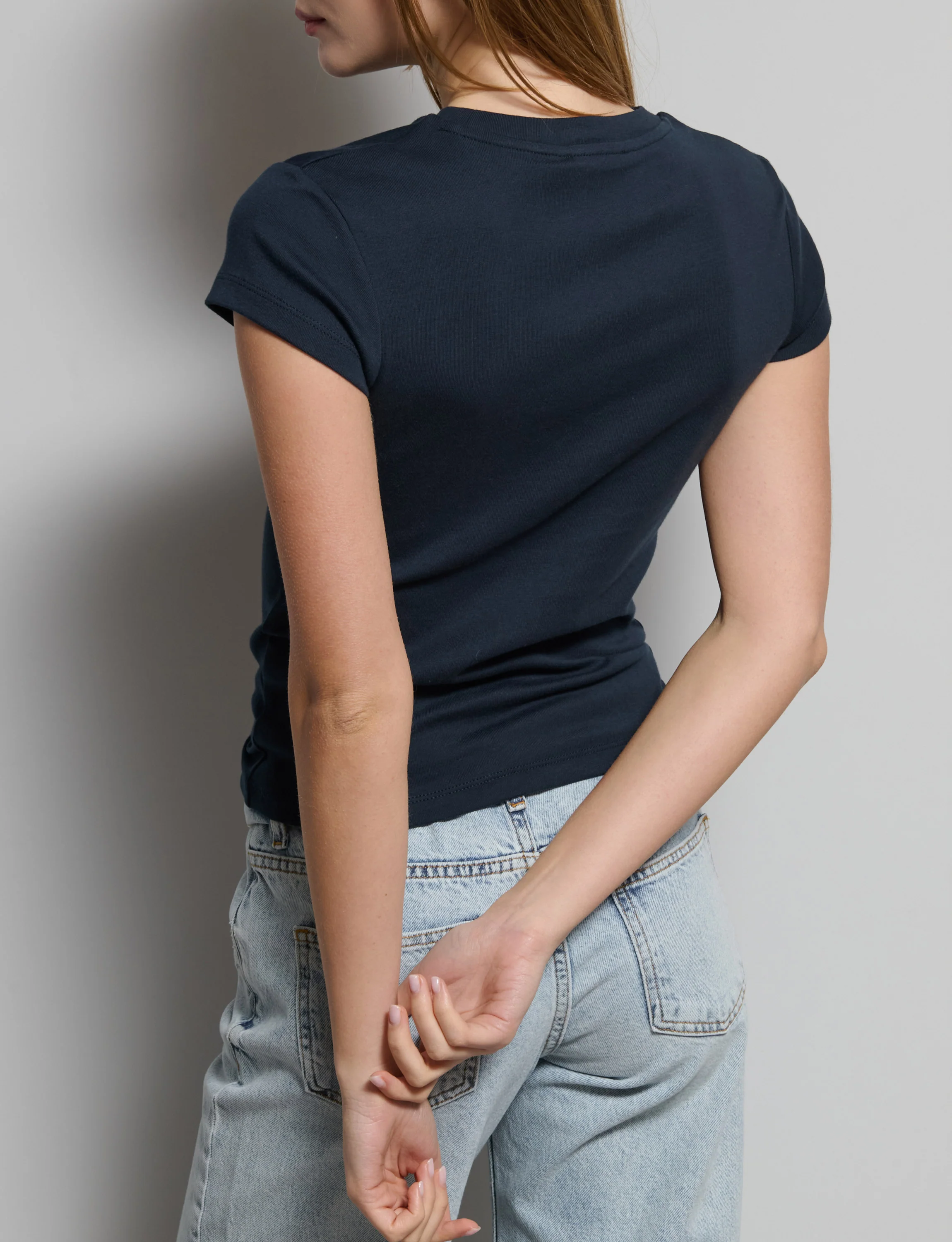 T-shirt blu navy con numero 9 in strass - Image 4