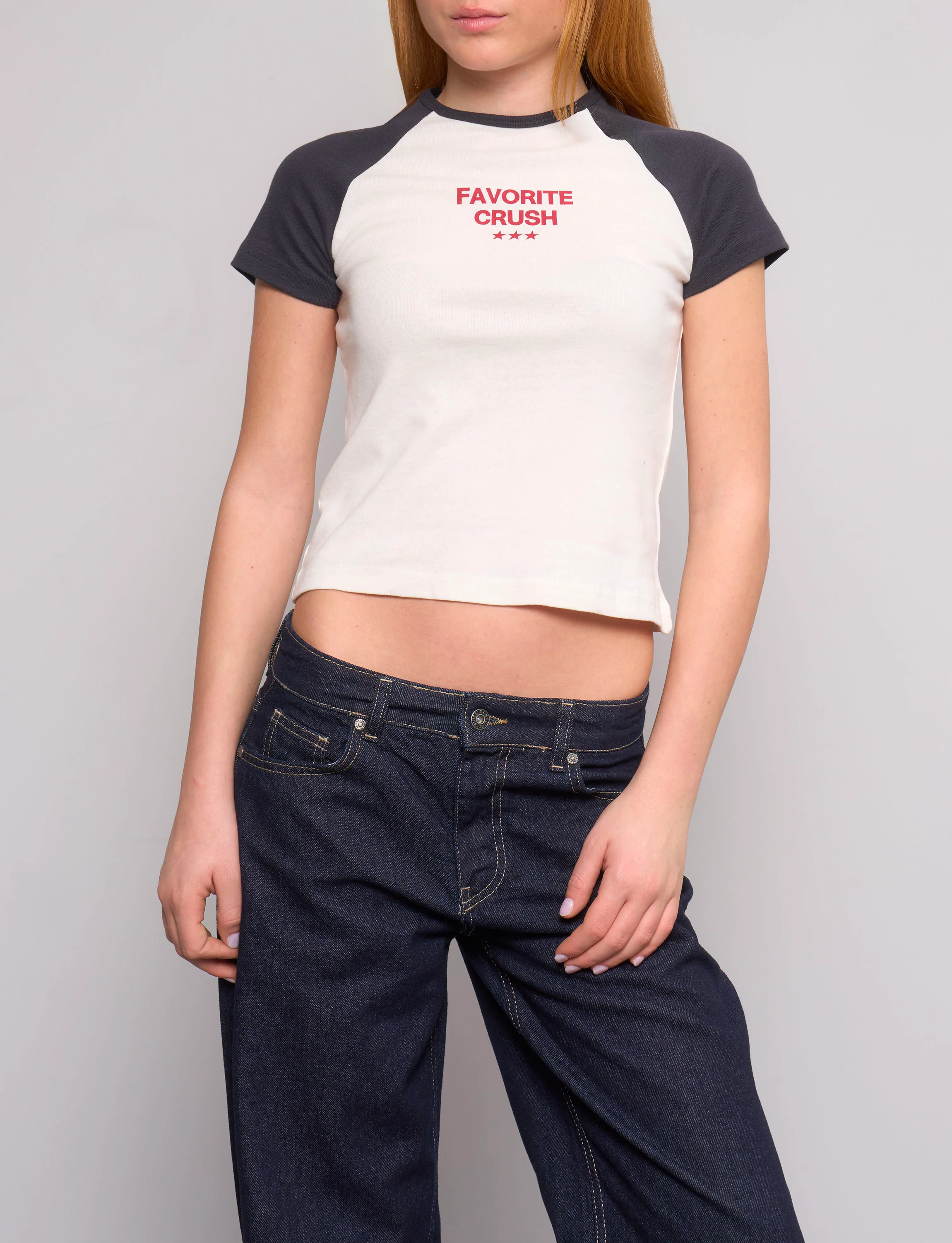 T-shirt a manica corta bicolor “Favorite crush“ - Image 2