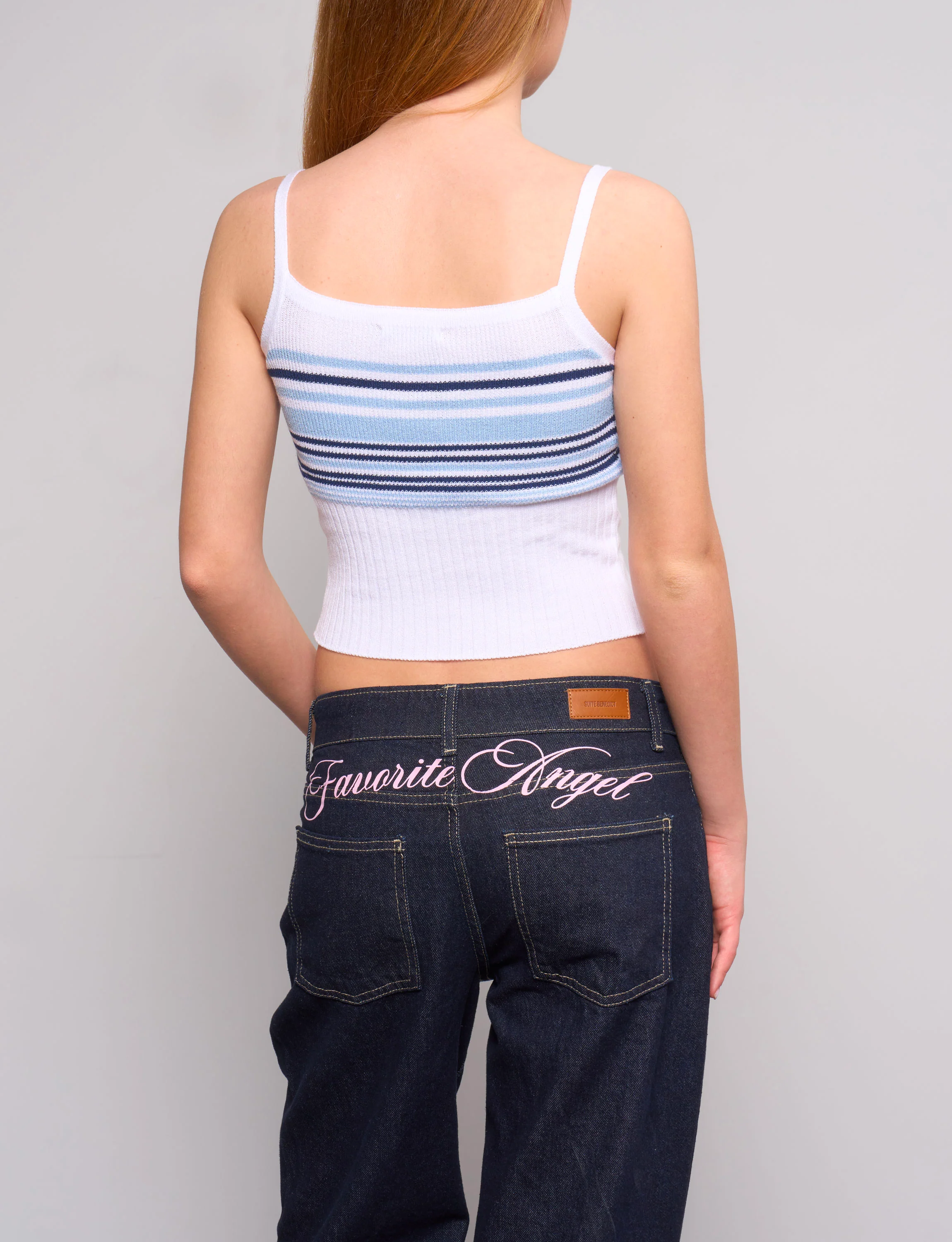 Top in maglia a righe con fiocco - Image 4
