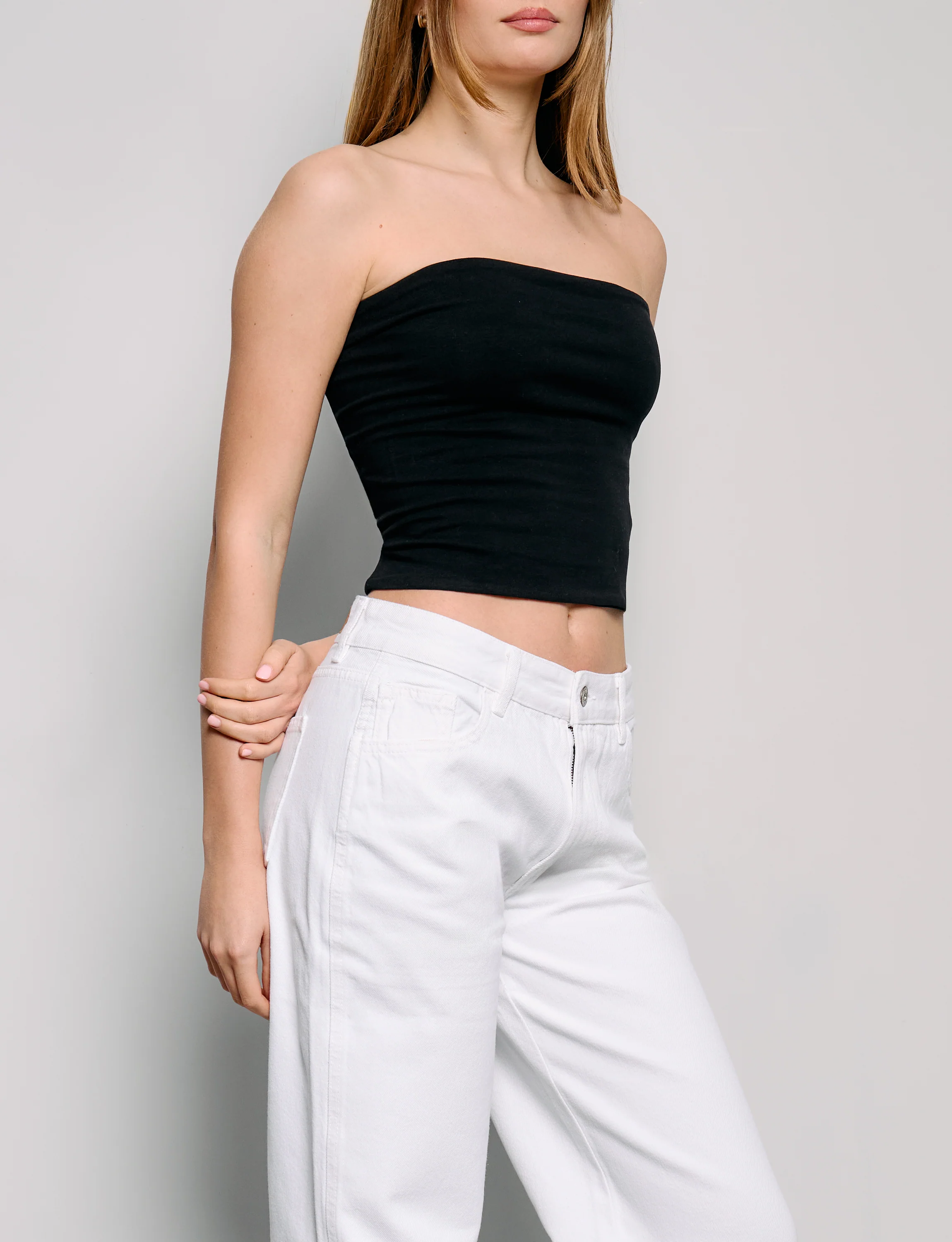 Top nero a fascia