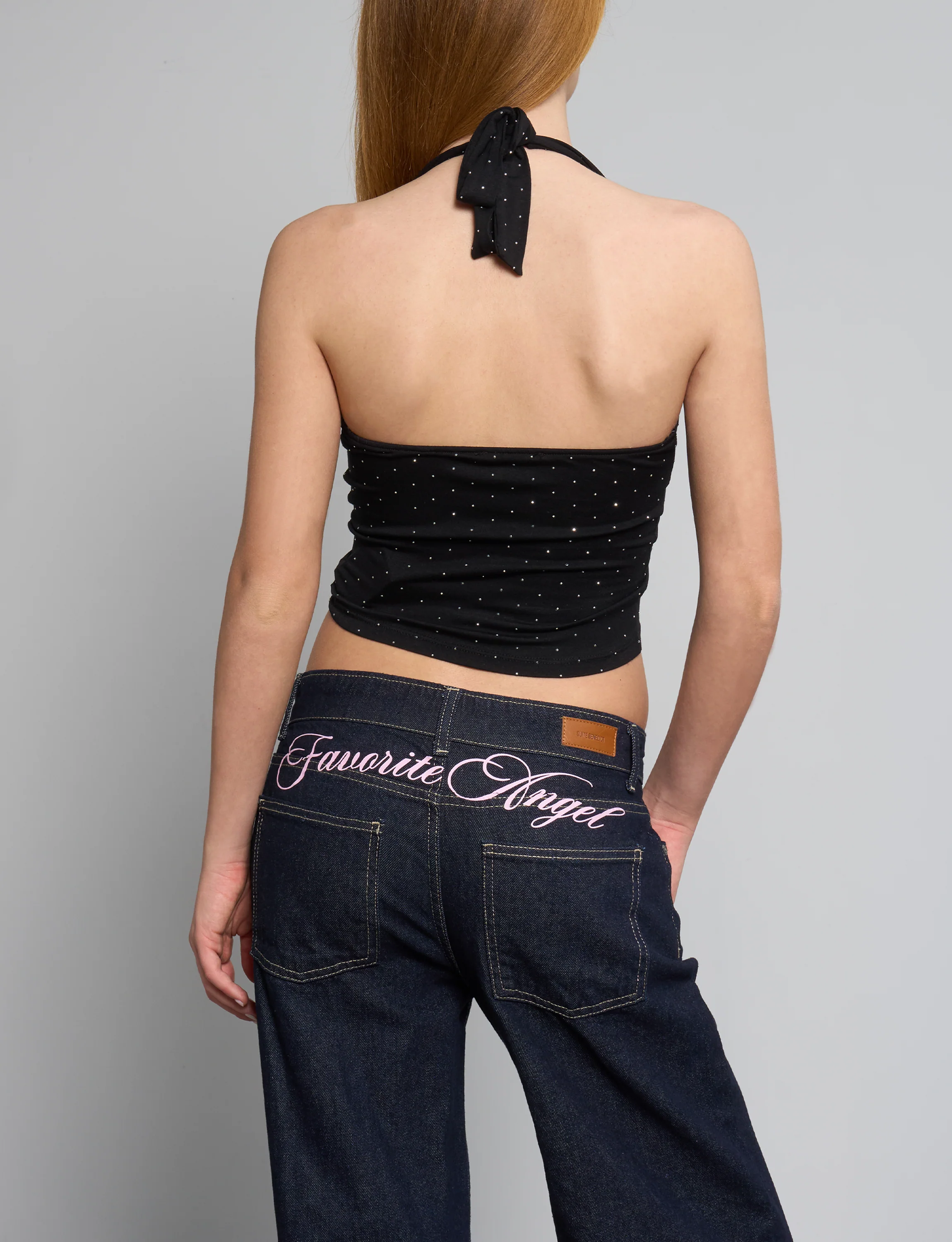 Top nero con strass - Image 2