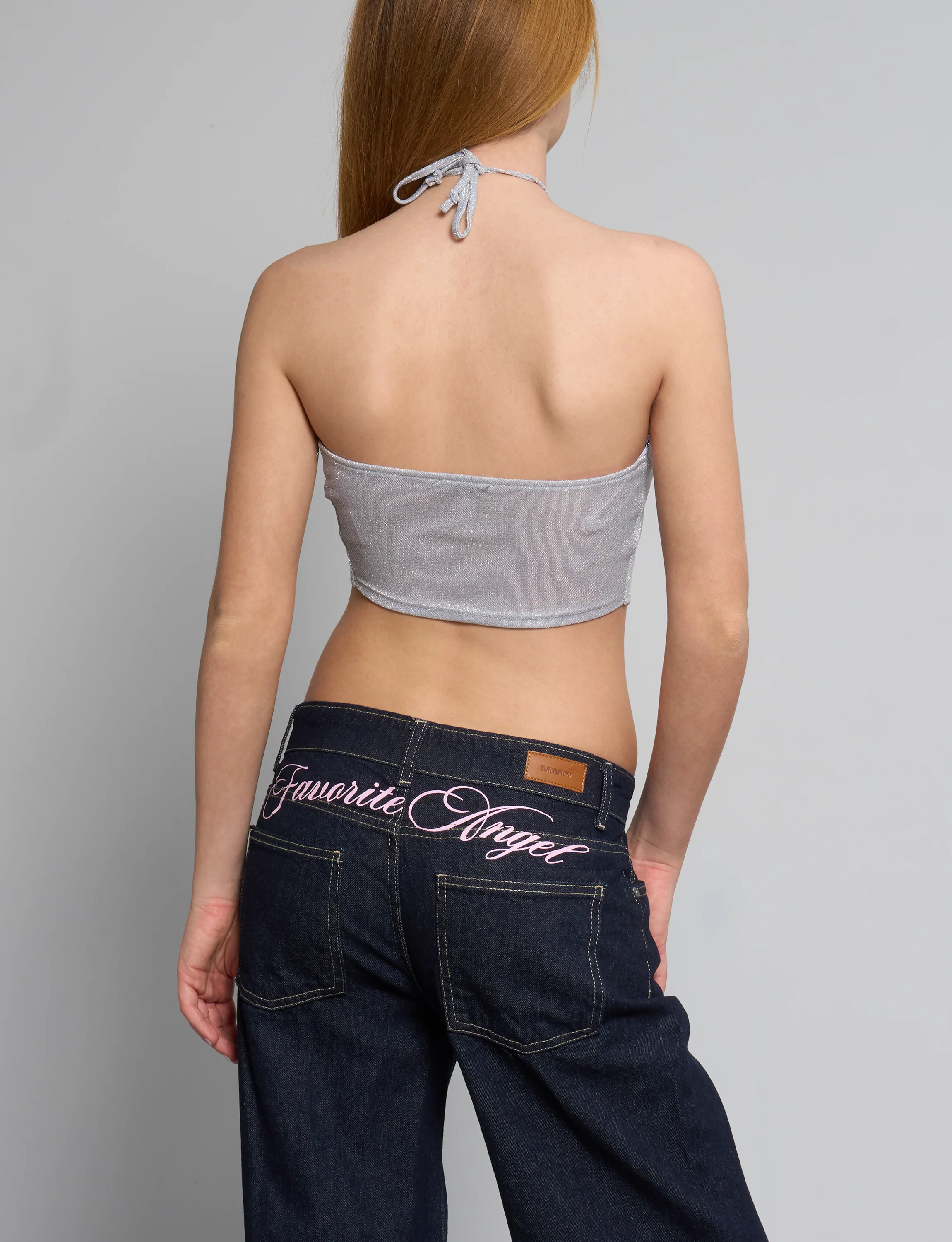 Top bandana argento brillantinato - Image 3