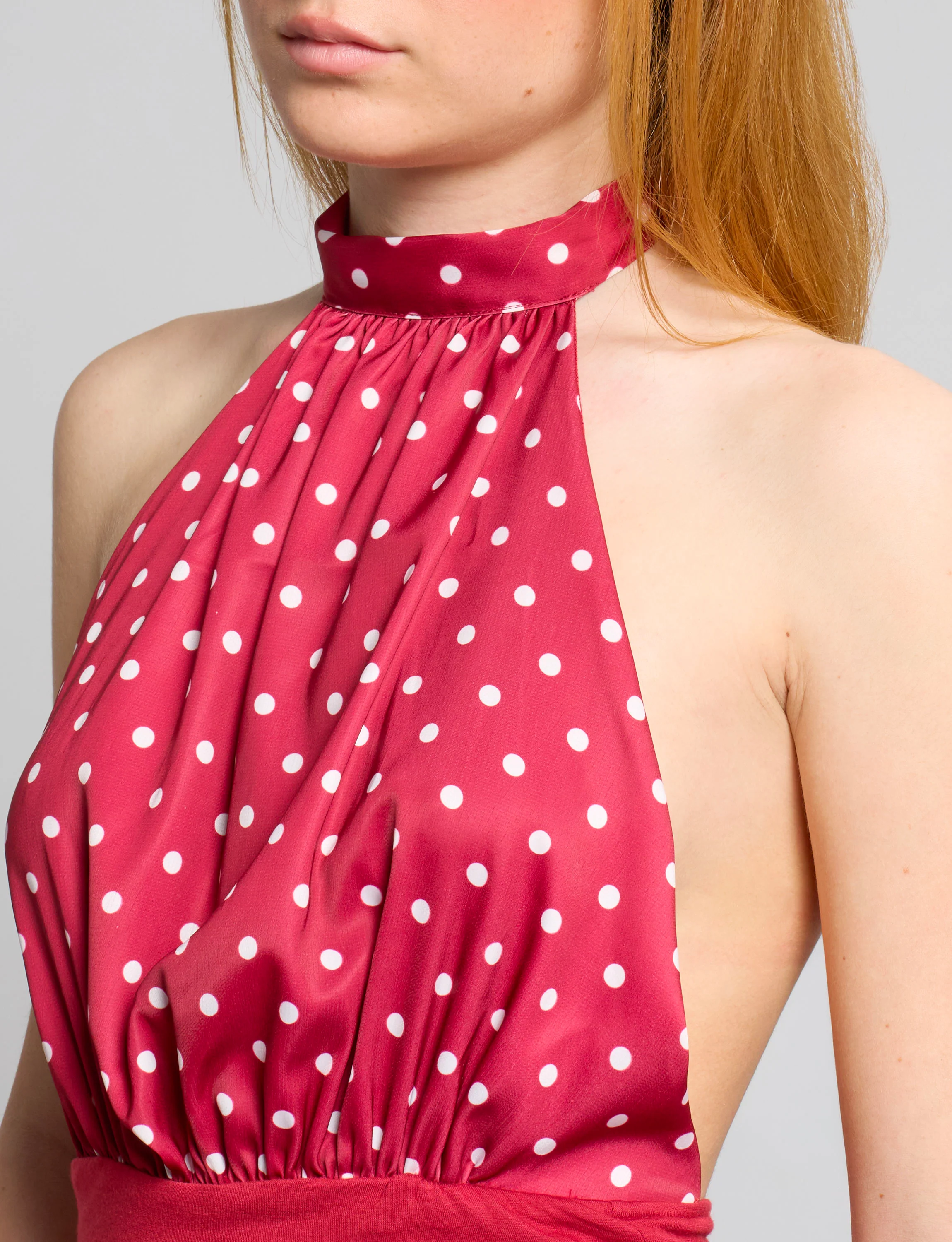 Top crop rosso a pois - Image 3