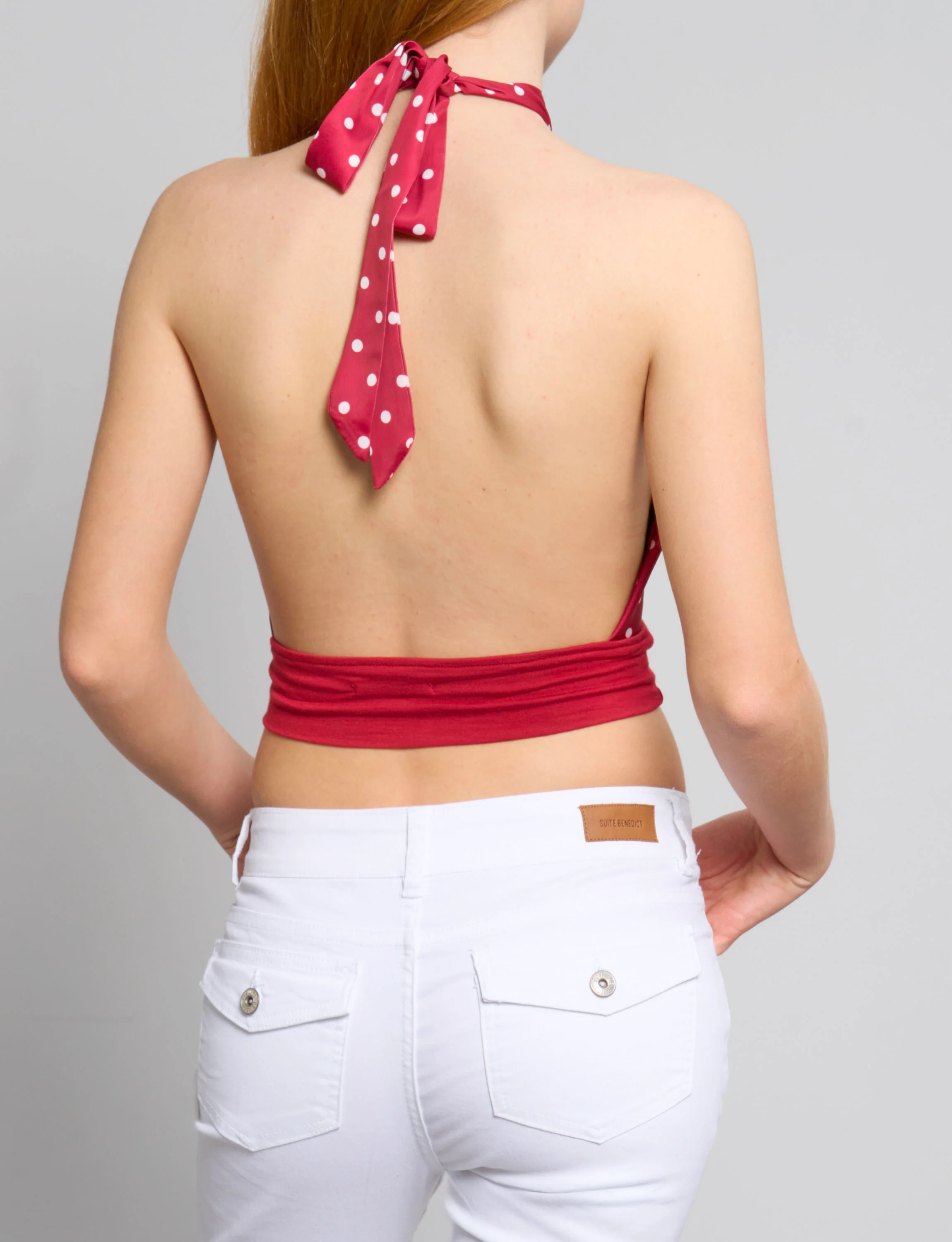 Top crop rosso a pois - Image 4