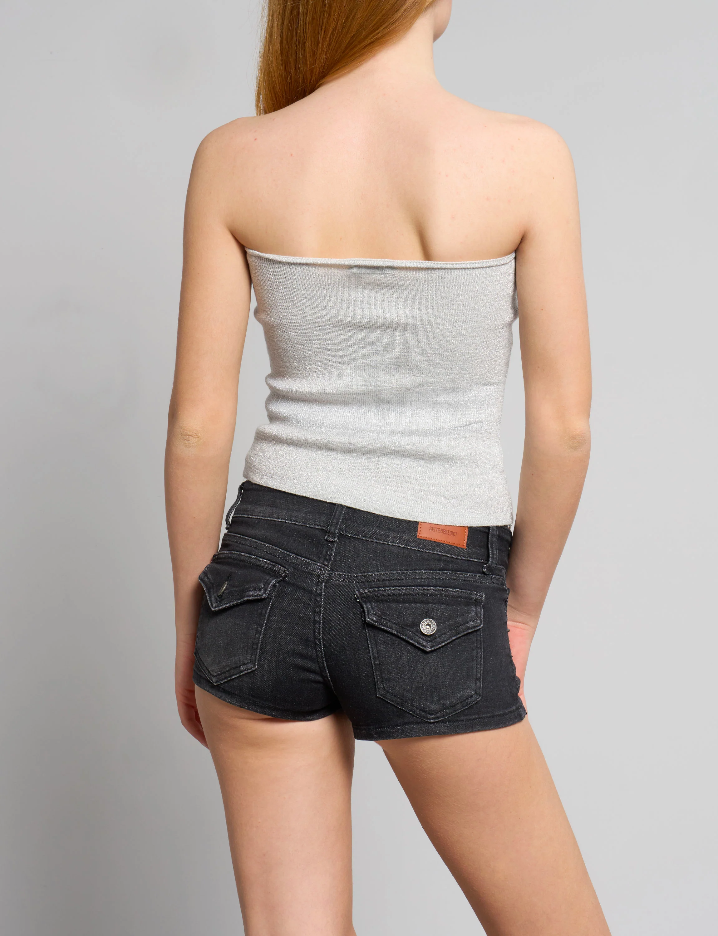 Top a fascia in maglia argento - Image 3