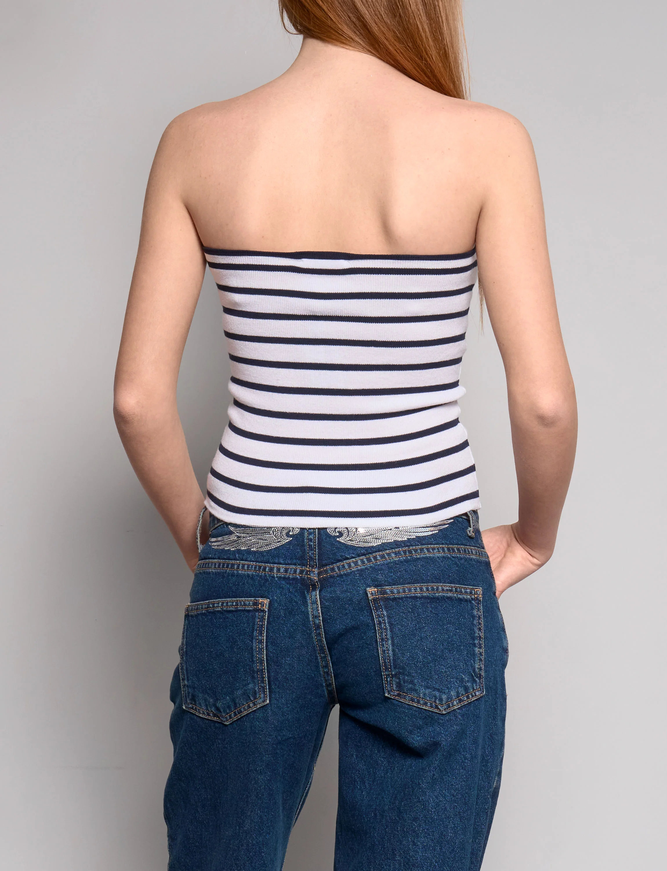 Top a fascia in maglia a righe - Image 4