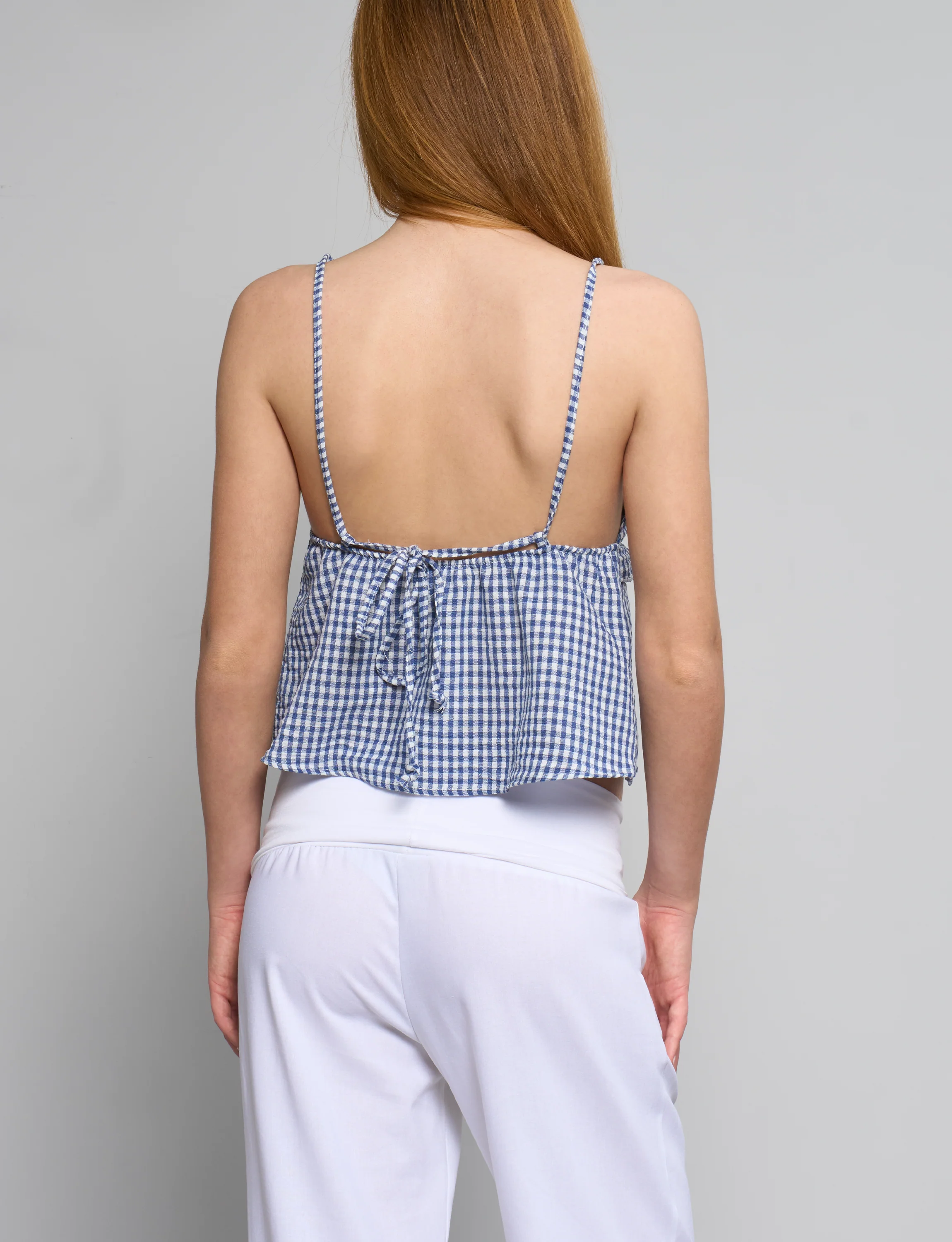Top corto a quadretti blu - Image 3