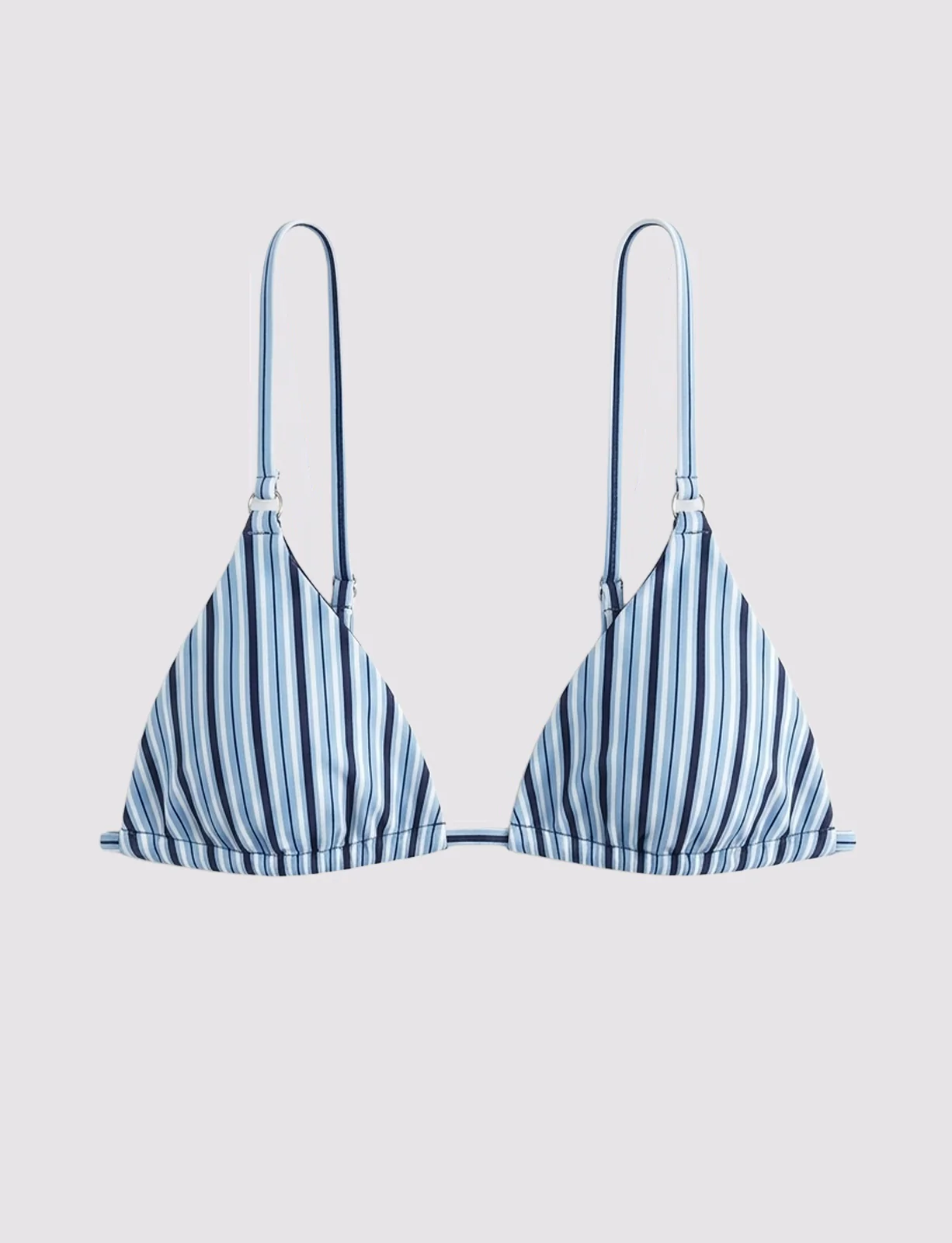 Top bikini a triangolo a righe blu e azzurre - Image 3